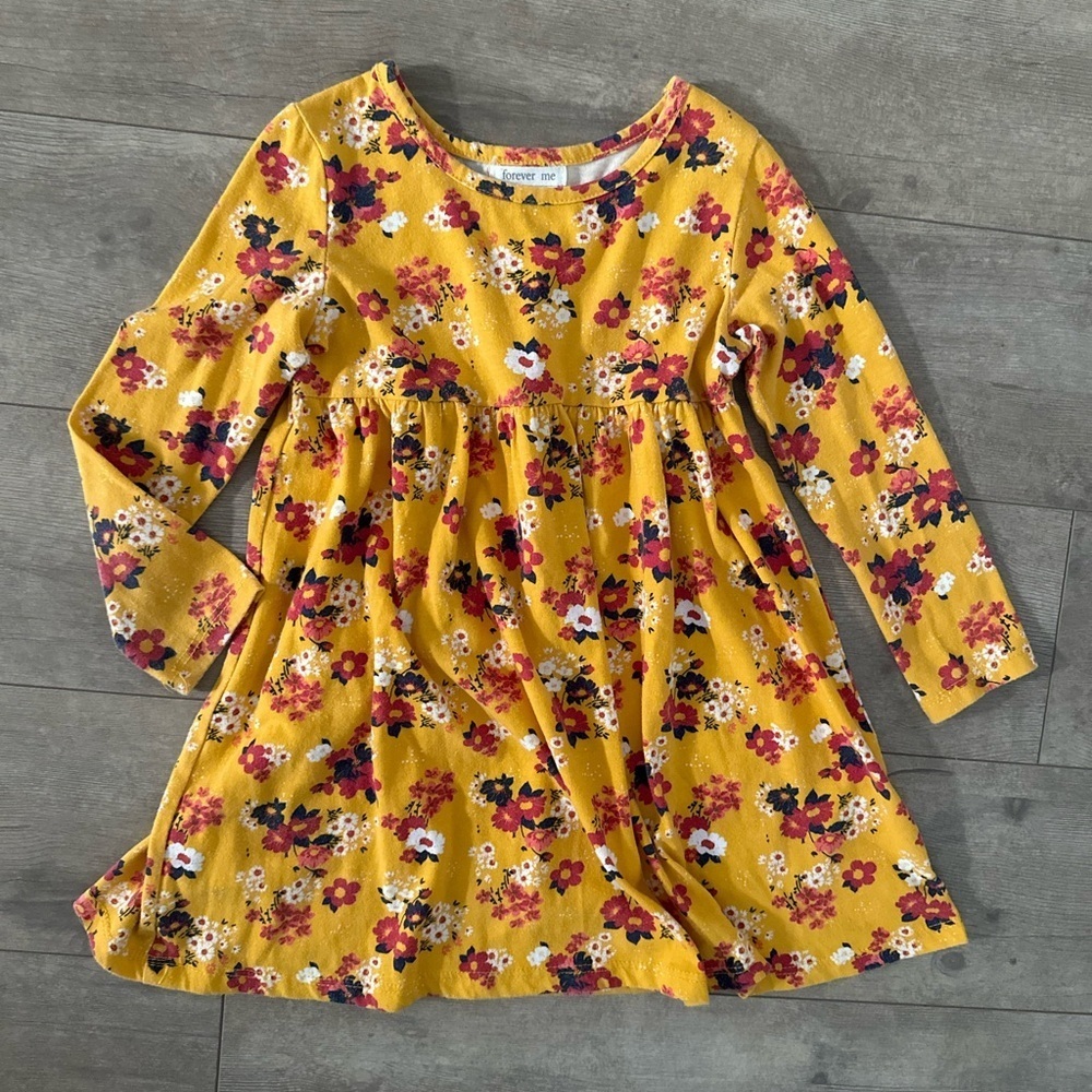 Forever Me Toddler Floral Dress Fall Floral Long Sleeve Dress 5T Toddler Girl
